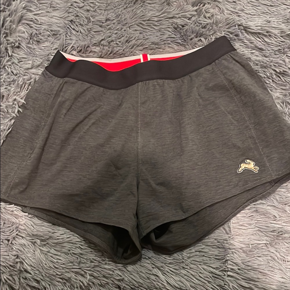 New Tracksmith grey session shorts